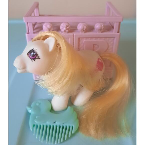 Vintage G1 My Little Pony Baby Cuddles with Accessories Hasbro MLP Rare HTF - Picture 1 of 8